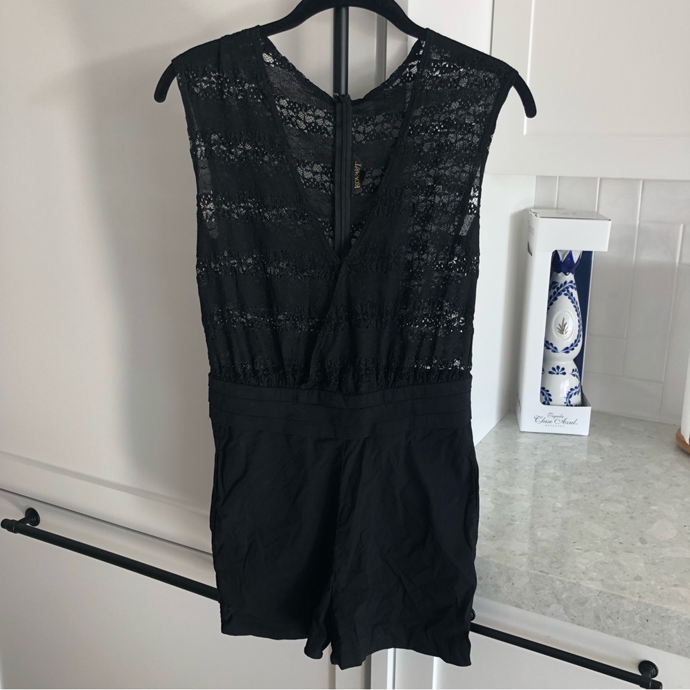 Kova & T Vintage Black Lace Romper